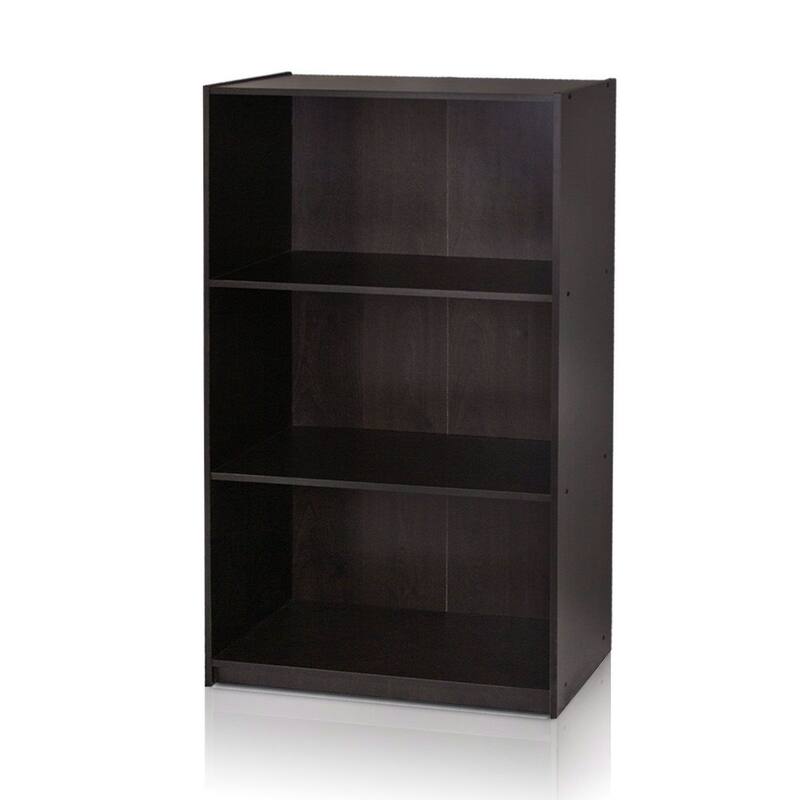 Modern 3-Shelf Bookcase in Espresso Wood Finish - 21.8 x 9.2 x 39.5 inches