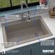 preview thumbnail 32 of 55, Karran Drop-In Quartz Composite 1-Hole Single Bowl Kitchen Sink - 33" x 22" x 9"