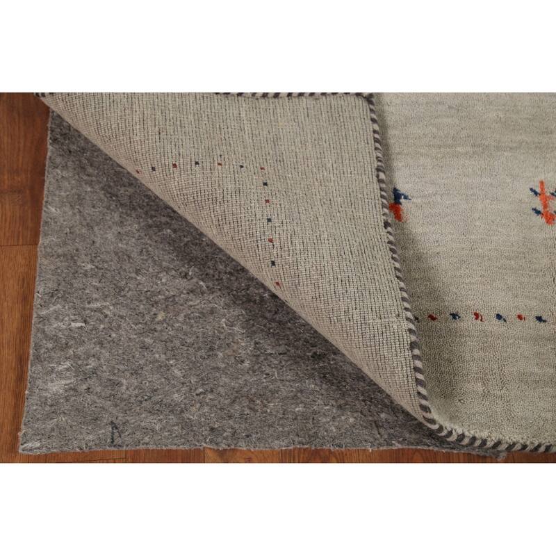 Tribal Gabbeh Indian Accent Rug Handmade Bedroom Beige Wool Carpet - 3'11"x 5'10"