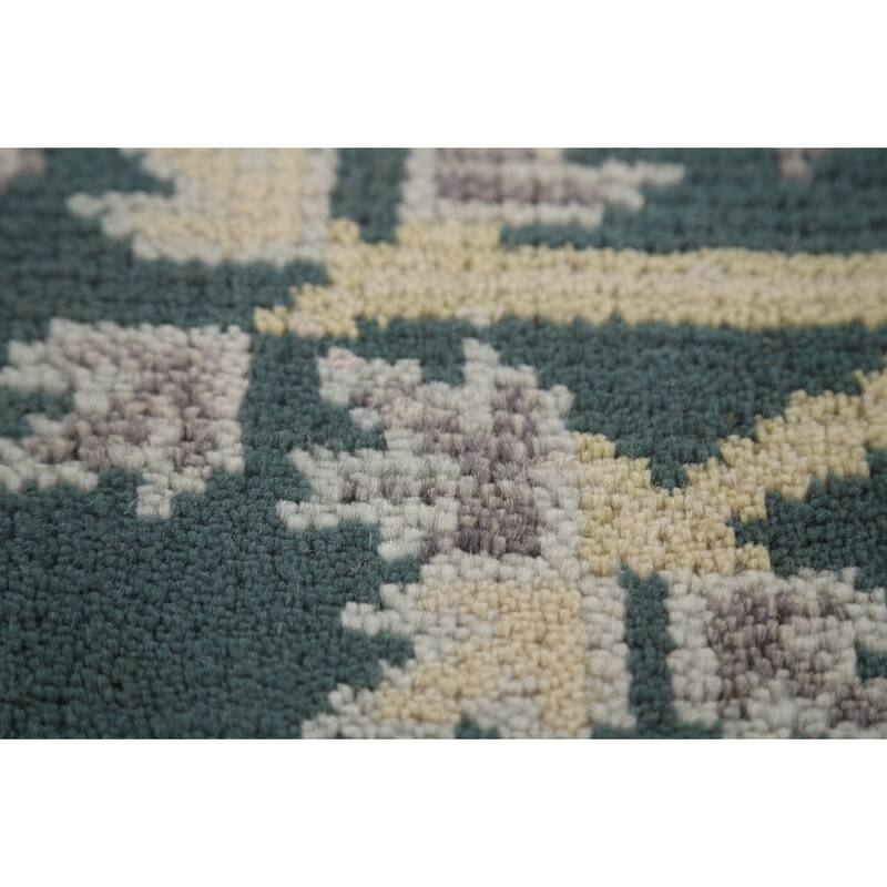 Green Oushak Indian Runner Rug Handmade Wool Carpet - 6'0" x 17'9"