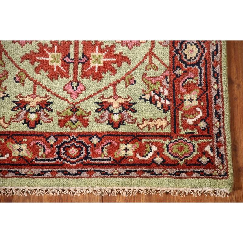 Light Green Heriz-Serapi Oriental Accent Rug Handmade Wool Carpet - 2'11"x 4'11"
