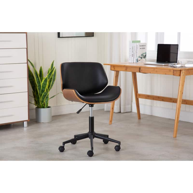 Porthos Home Niam Faux Leather Mid-Century Office Chair