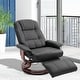 Thumbnail 1, HomCom Faux Leather Adjustable Manual Swivel Base Recliner Chair with Comfortable and Relaxing Footrest.