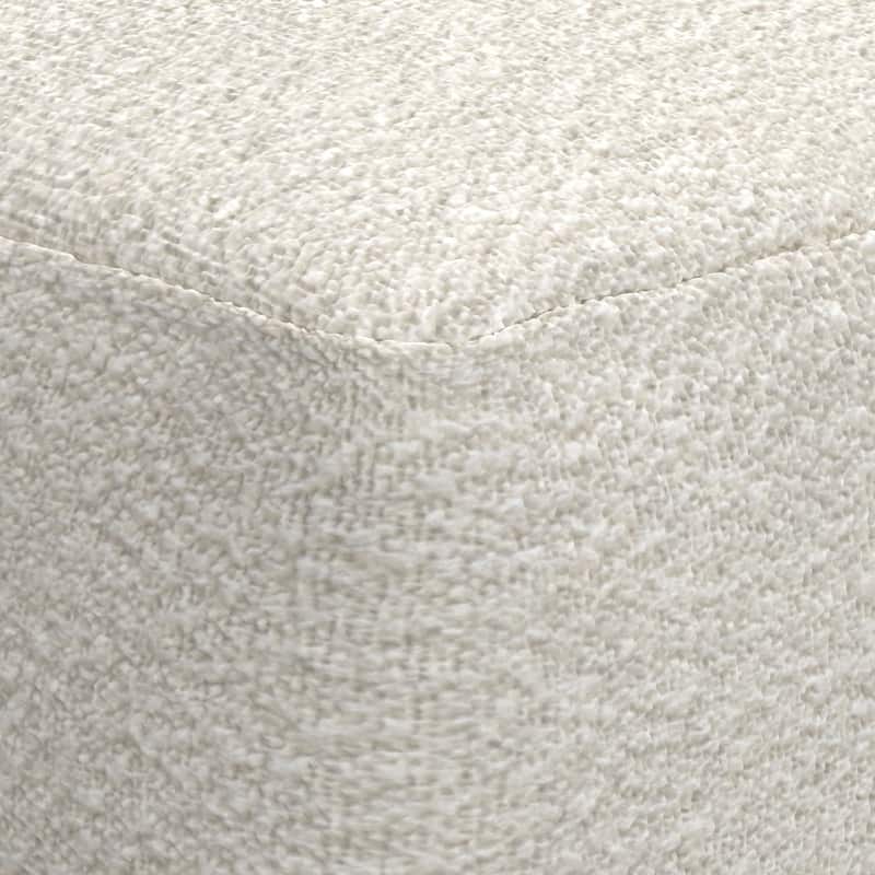 WYNDENHALL Lyanna Contemporary Square Pouf in Ivory Boucle