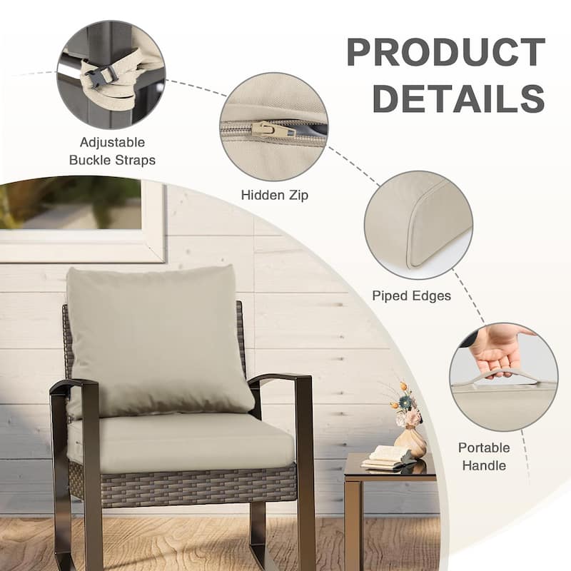 Aoodor Outdoor Chair Cushions Set, Water Resistant Deep Seat Cushions