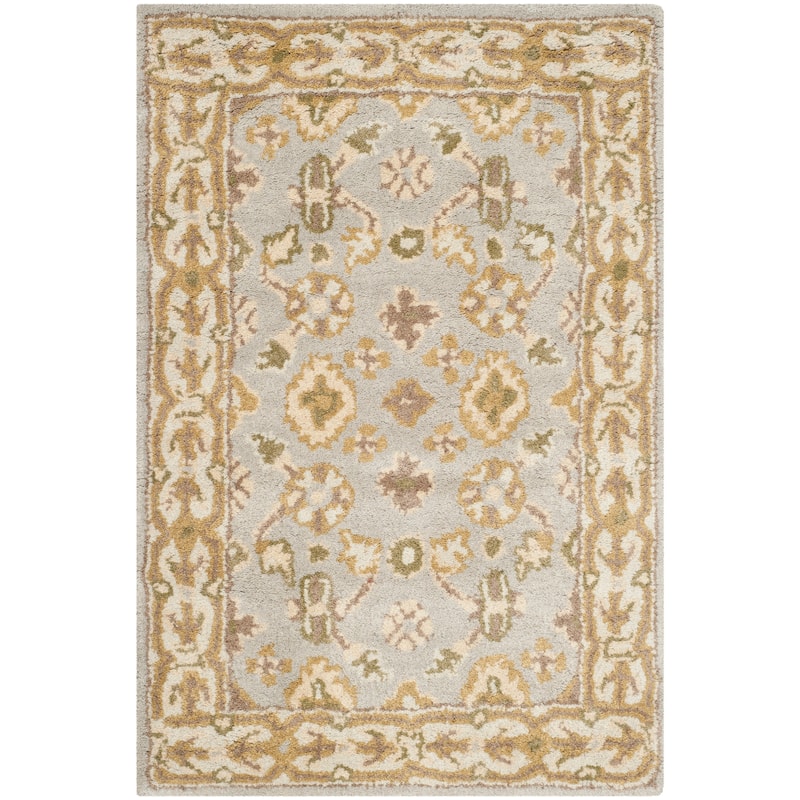 SAFAVIEH Handmade Classic Sabah Traditional Oriental Wool Rug - 2' x 3' - Light Blue/Ivory