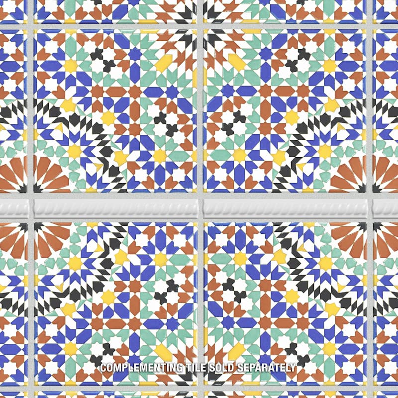 Merola Tile Trenza Moldura Blanco 1" x 7-7/8" Ceramic Wall Trim - (1 Tile)