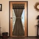 preview thumbnail 1 of 2, Star Door Panel with Attached Scalloped Layered Valance 72x40 - Door Panel With Valance 72x40 Door Panel With Valance 72x40 - 72 Inches - Raven/Khaki