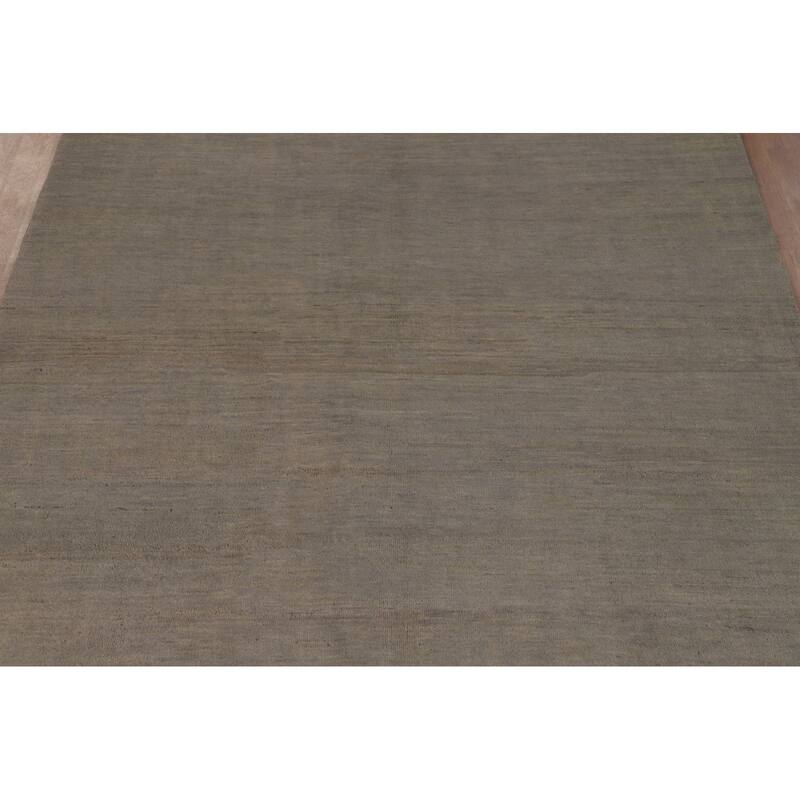 Gabbeh Modern Area Rug Hand-Knotted Stripe Wool Carpet - 6'7"x 9'3"