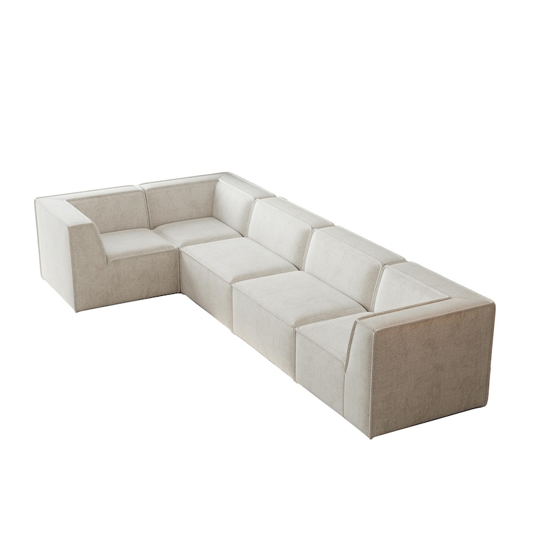 106"x106" Chenille Modular L-Shaped Sectional Sofa with 5-Piece Free Combination, Foam-Filled Cushions & No-Assembly Design