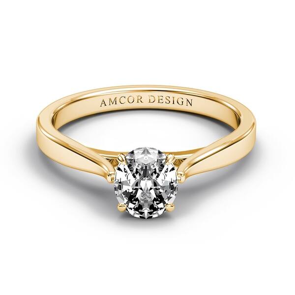 Shop 14kt Gold 5 8 Carat Diamond Engagement Ring Oval Prong Set Solitaire On Sale Overstock 29813241