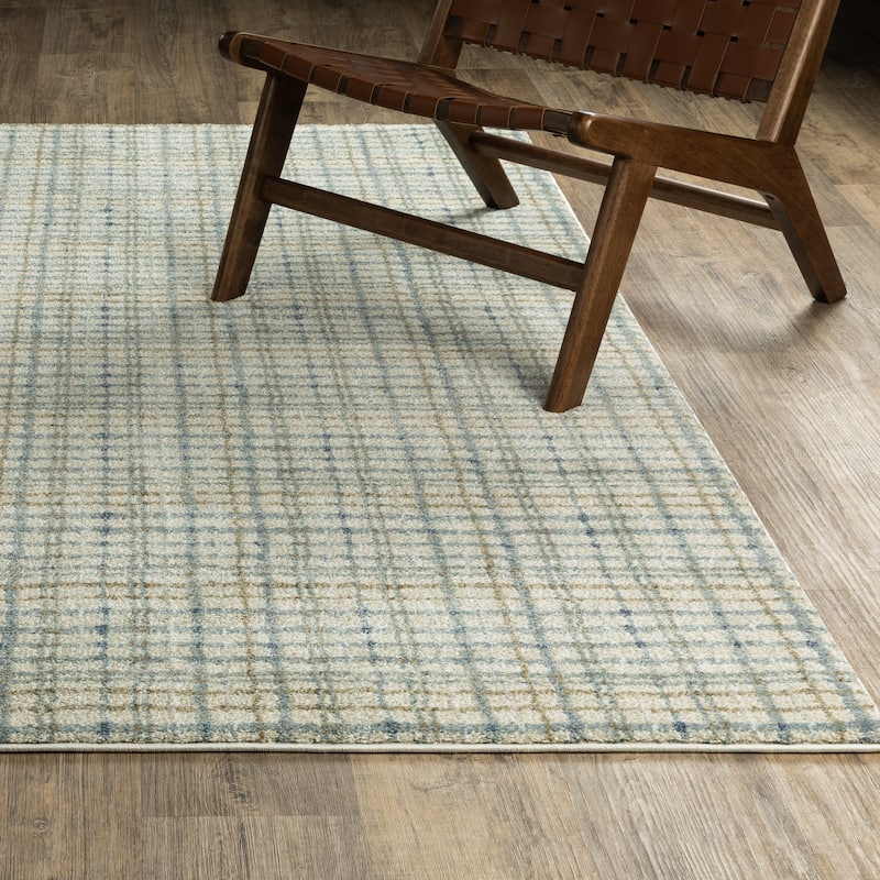 ROW Gemma Distressed Plaid Area Rug