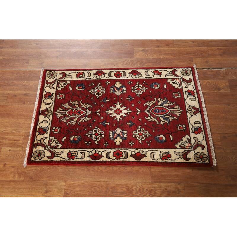 Red Kazak Oriental Foyer Rug Hand-Knotted Wool Carpet - 2'0" x 3'0"