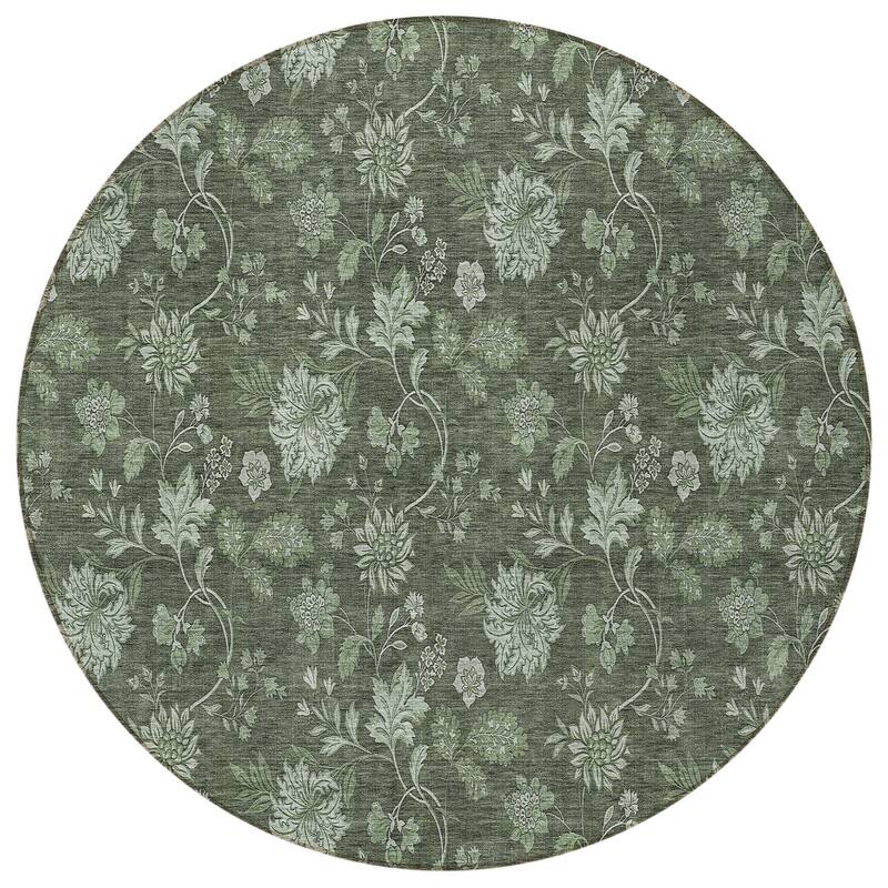 HomeRoots Floral Transitional Rectangle Outdoor Rug