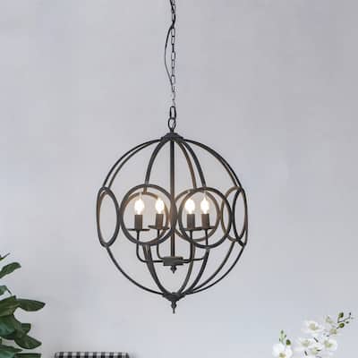 4 Light Metal Chandelier (Bulb Not Included)
