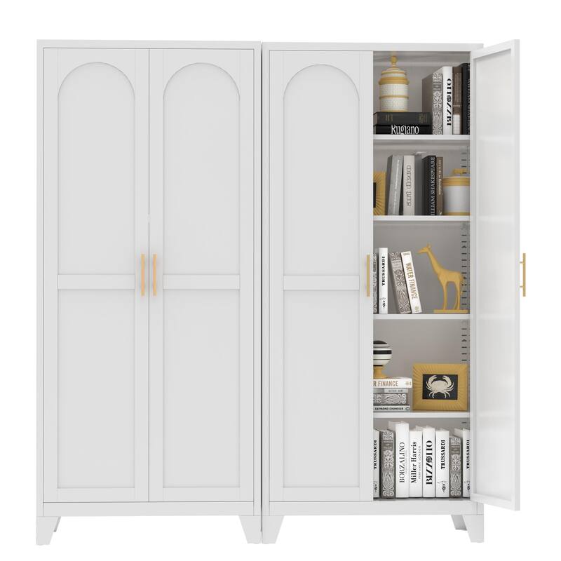 Rossetta 71'' 2-Door Shapely Metal Cabinet with Adjustable Shelves