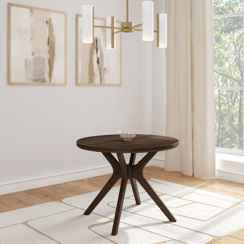 Plank and Beam Verso Cross Leg Round Dining Table - 38" - Walnut