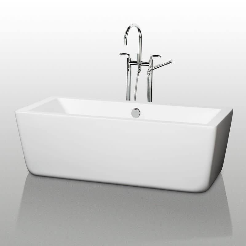 Wyndham Collection Laura 59" Free Standing Acrylic Soaking Tub with