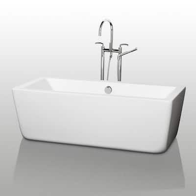 Wyndham Collection Laura 59" Free Standing Acrylic Soaking Tub with