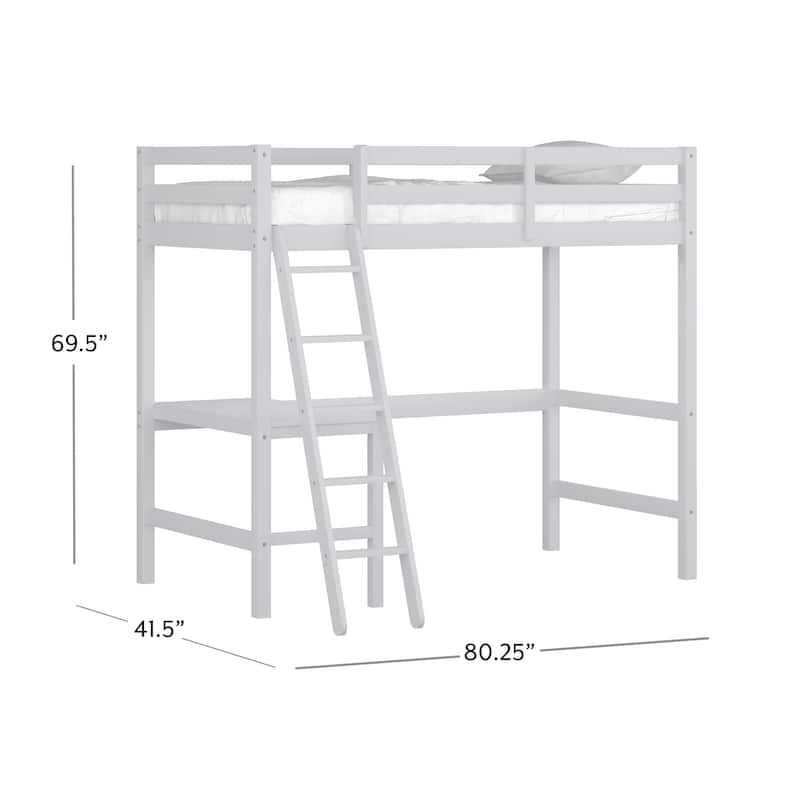 Hillsdale Caspian Wood Twin Loft Bed with Desk