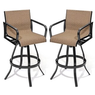 Outdoor Indoor All-weather Swivel Barstool Patio Bar Stools (Set of 2) - See Picture