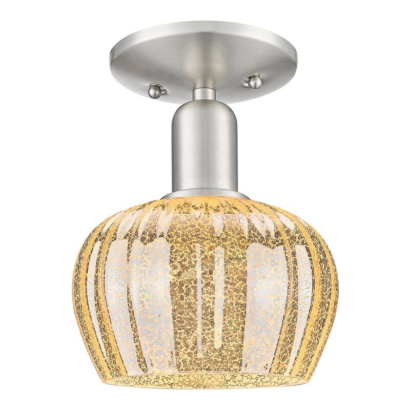 Innovations Lighting 716-1C-9-7 Fenton Semi-Flush Fenton 7" Wide - Brushed Satin Nickel / Mercury