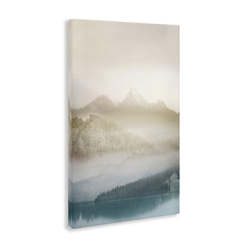Stupell Vanilla Mountain Peaks View Canvas Wall Art Design By Gemma Bardot