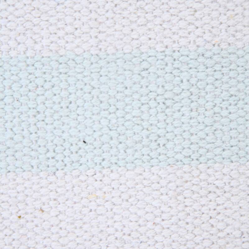 20" Blue and White Striped Pattern Square Throw Pillow