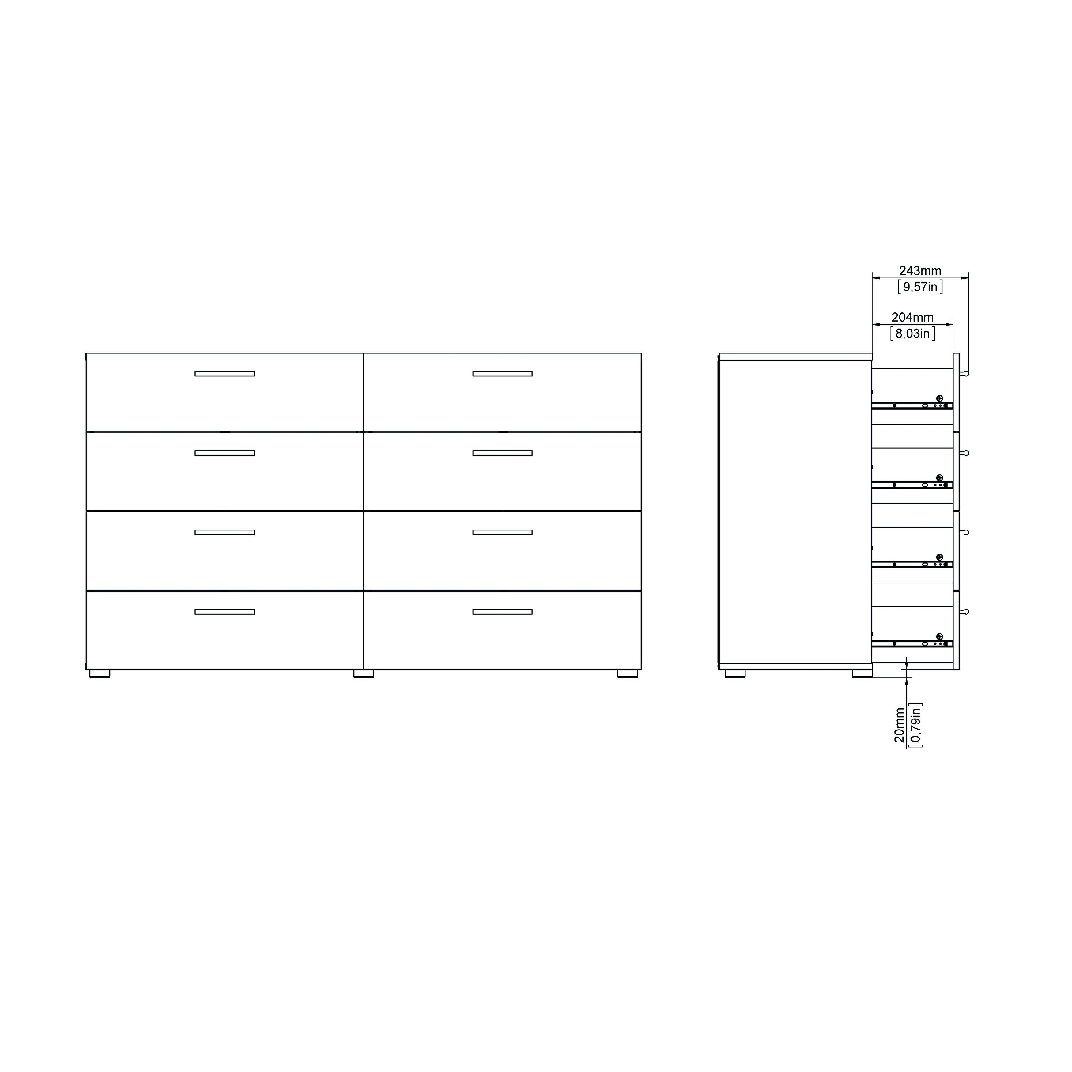 Porch Den Angus Space saving 8 Drawer Double Dresser On Sale