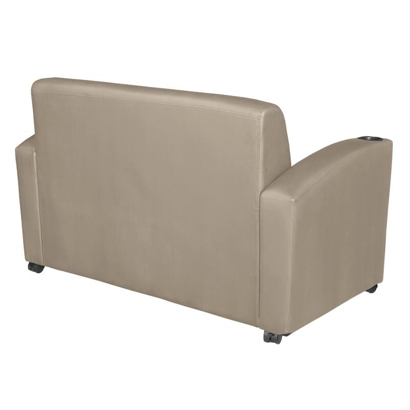 Supernova Tablet Arm Loveseat- Black/Java