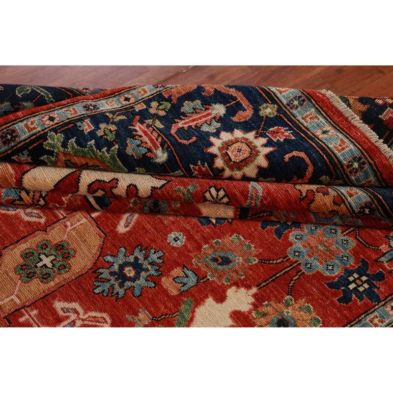 Vegetable Dye Floral Ziegler Rug Hand-Knotted Wool Carpet - 6'7"x 9'11"
