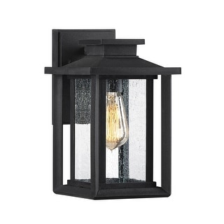 Wakefield 1-Light Outdoor Wall Lantern in Earth Black