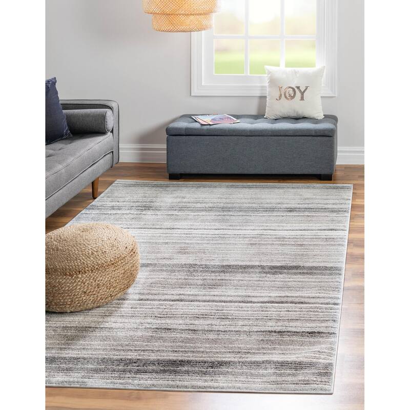 Contemporary Zeno Collection Area Rug - 6'x8'9" - Gray