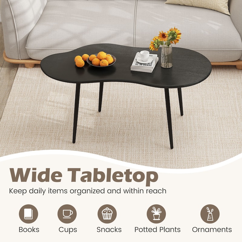 Gymax Cloud Shape Coffee TableIrregular Center Table w/ Metal