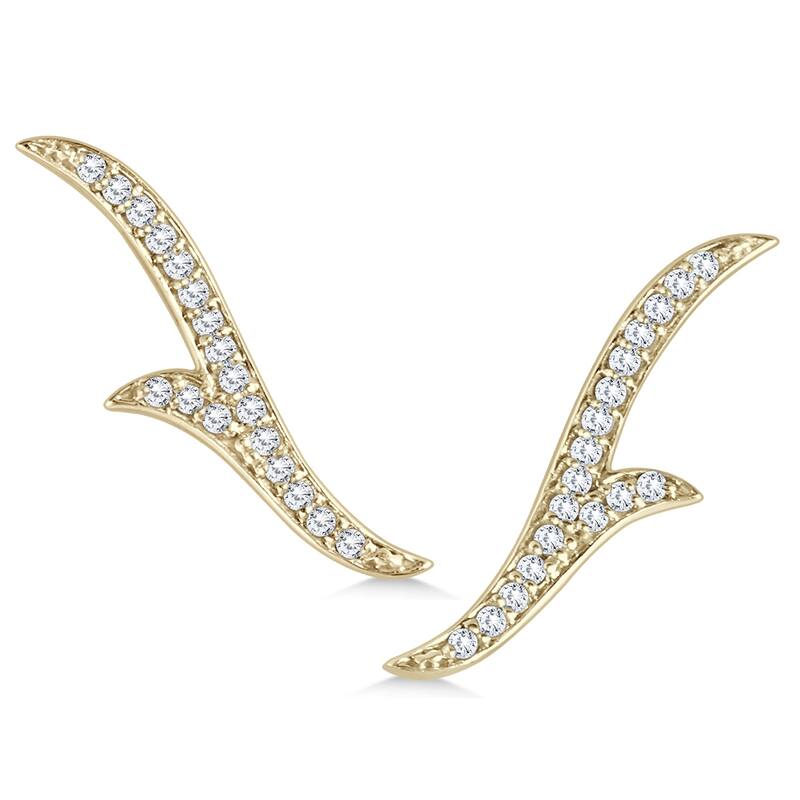 Marquee 1/5 Carat TW Diamond Climber Earrings in 14K Yellow Gold