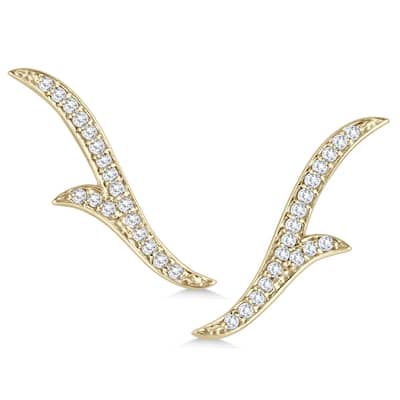 Marquee 1/5 Carat TW Diamond Climber Earrings in 14K Yellow Gold