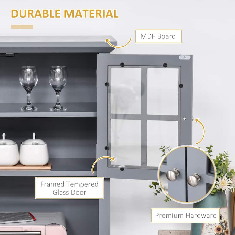 Kitchen Cabinet Kitchen Pantry Storage Cabinet, 27" W x 15.75" D x 64.5" H