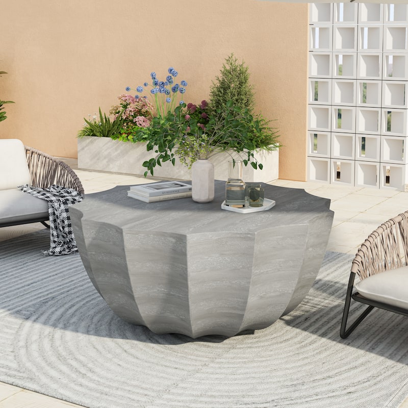 35.43" Modern Indoor/Outdoor Waterproof Coffee Table - Durable MgO Cement Design