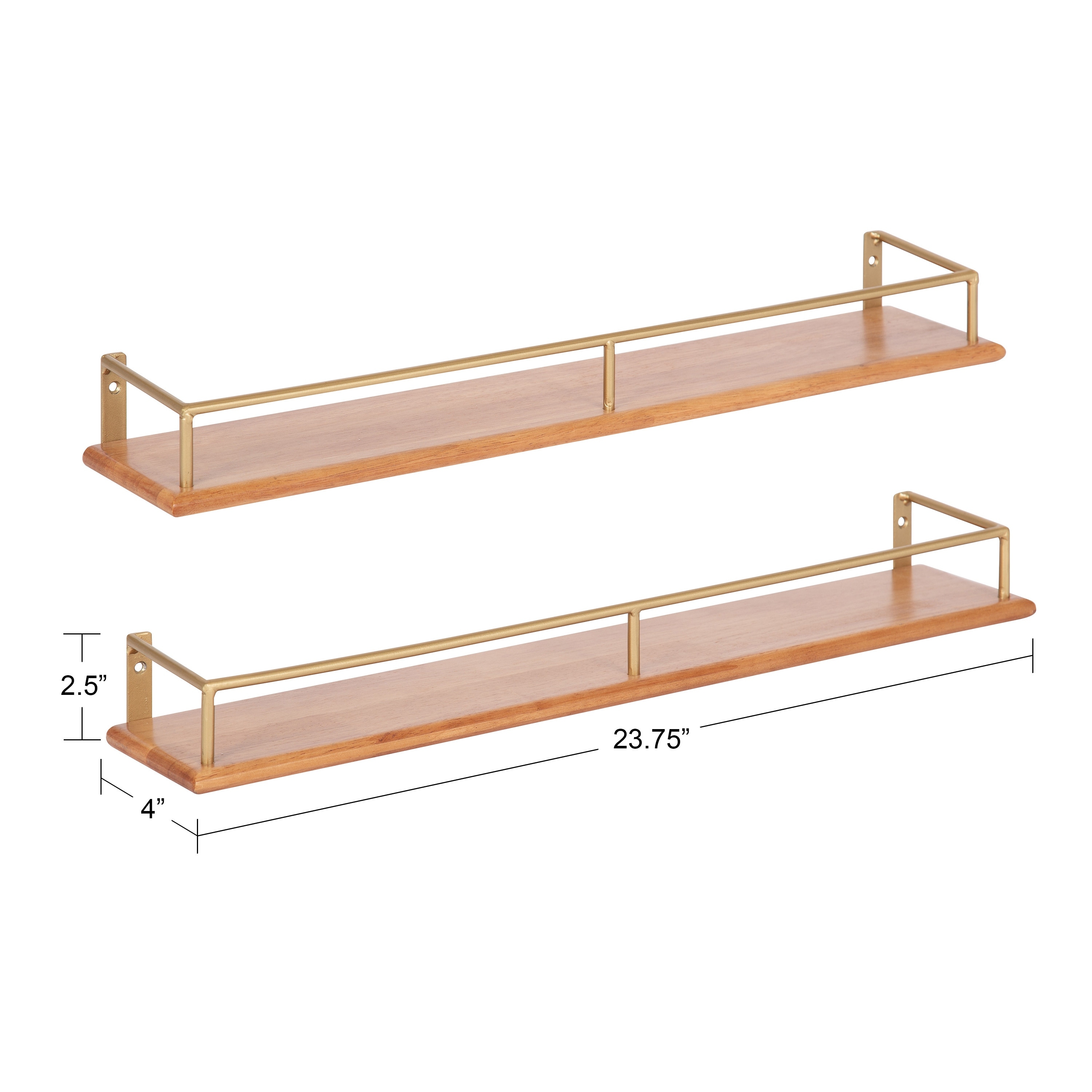 Kate and Laurel Camryn Wood and Metal Shelf Set 2pk 24