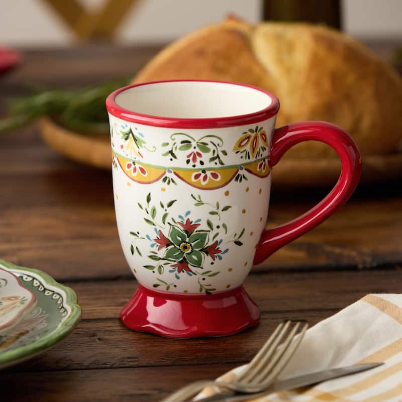 Certified International Provence 18 oz. Mugs,Set of 4 Assorted Designs - 5.75"W x 3.75"D x 5"H