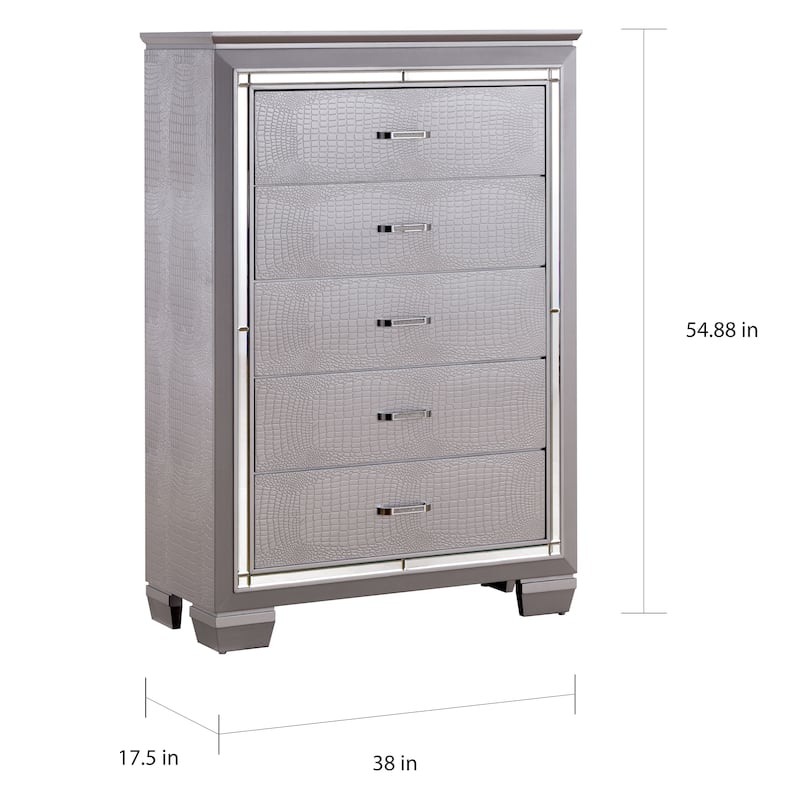 Ruff Transitional Solid Wood 5-Drawer Chest by Furniture of America