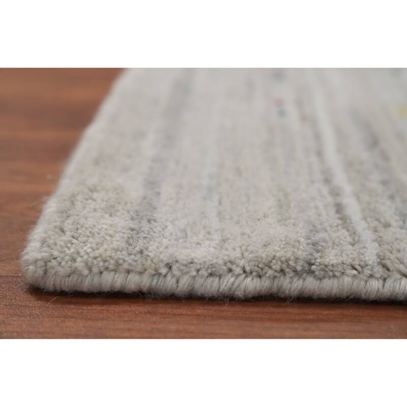 Hand Knotted Oriental Viscose Silk Carpet Tribal Animal Pictorial Greys & Charcoal Gabbeh Area Rug - 11' 8'' X 5' 4''