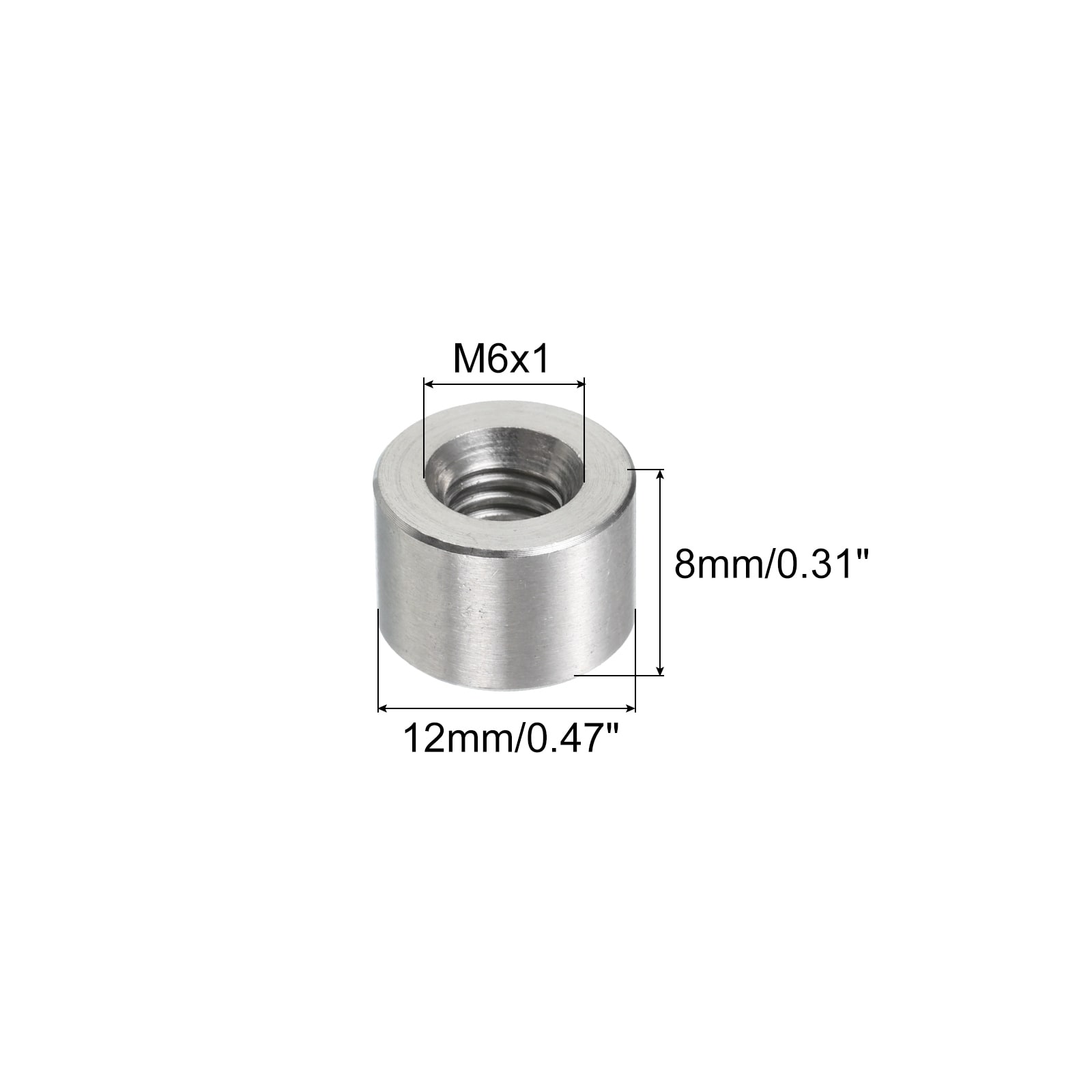 Round Connector Nuts, Coupling Nut Sleeve Rod Bar Stud Nut for Bracket
