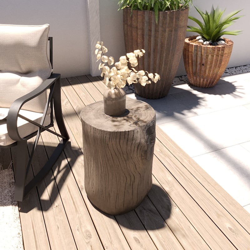 VENTOPYR MGO Faux Wood Tree Stump Cylinder Side Table - 1pc