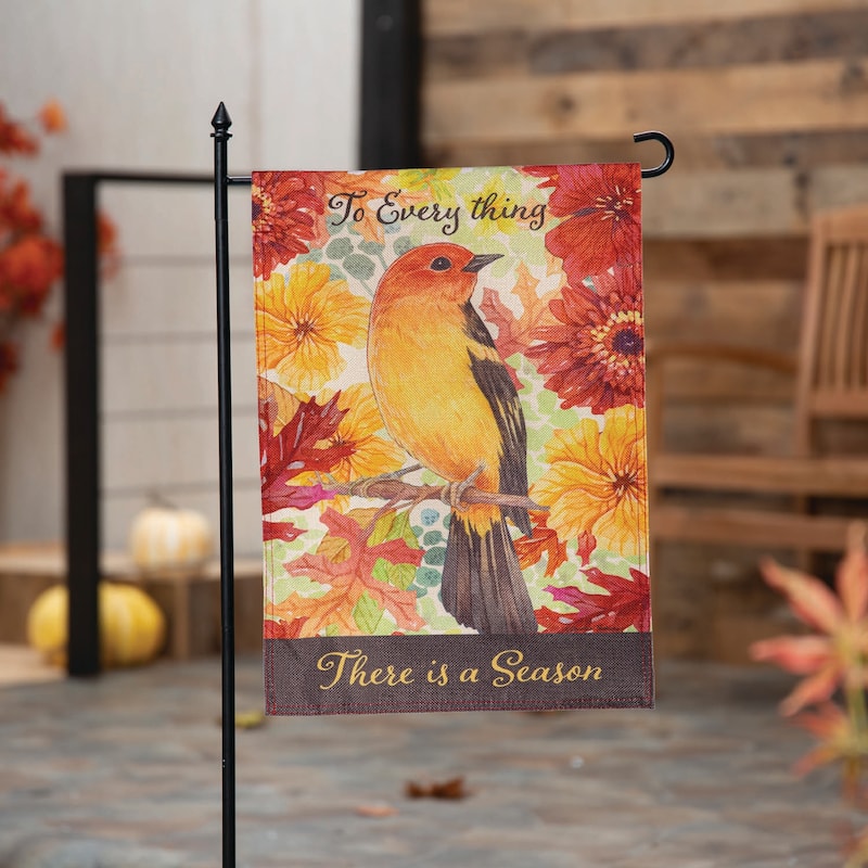Changing Seasons Bird Burlap Garden Flag