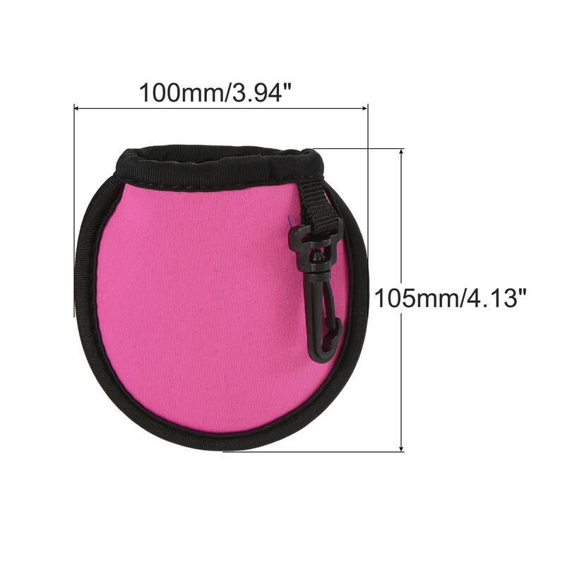 Golf Ball Cleaner Portable Pouch Pocket Washer Bag with Clips - Pink