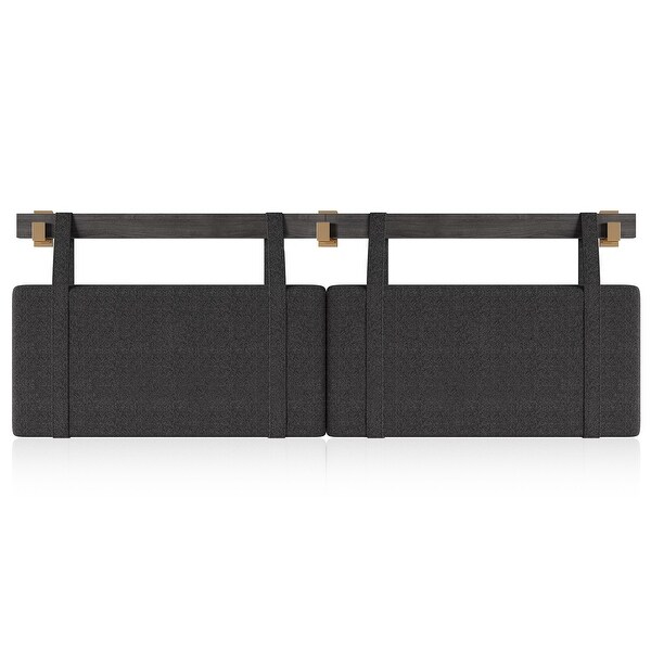 BELLEZE Wall Mounted Linen Headboard for King Size Bed w/ J Hooks