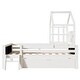 preview thumbnail 13 of 12, Solid Wood Full Size House Bed with Ladder and Storage Drawers and 2 Blackboard for Home