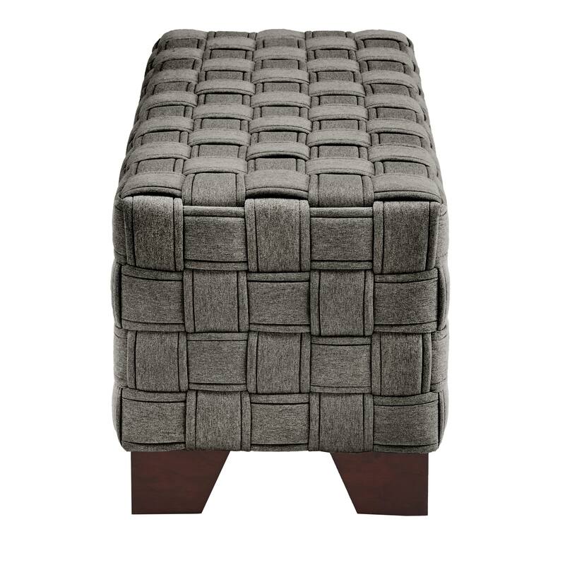 Orlo Walnut Finish Woven Bench by iNSPIRE Q Modern