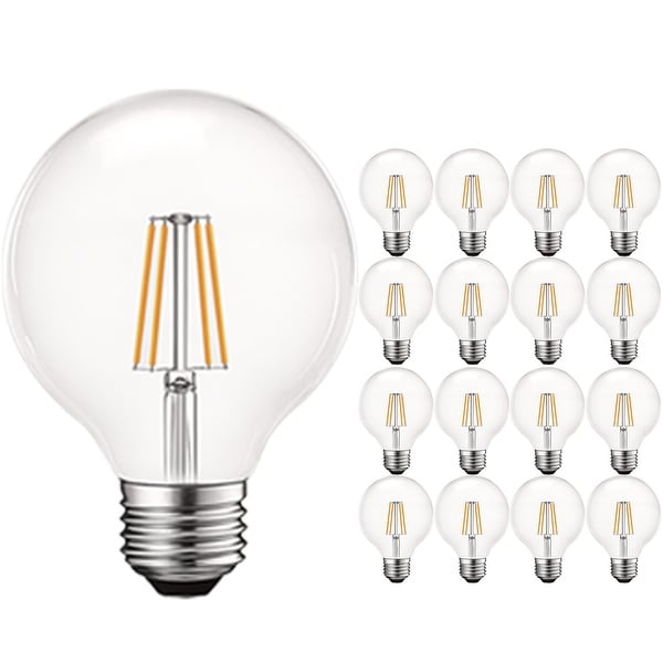 Luxrite 5W Vintage G25 LED Globe Bulbs Dimmable 2700K Warm White